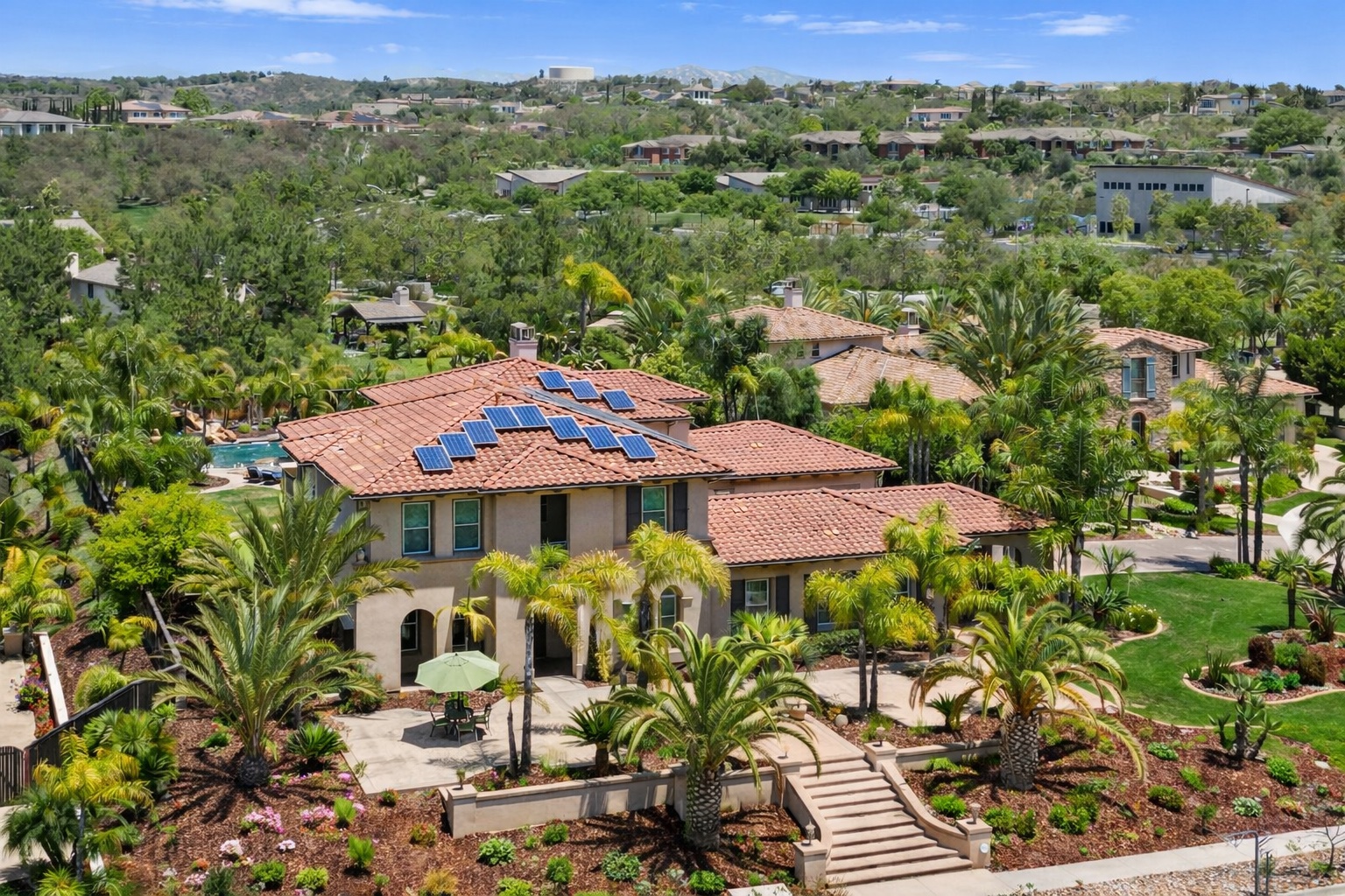 Aerial backyard view