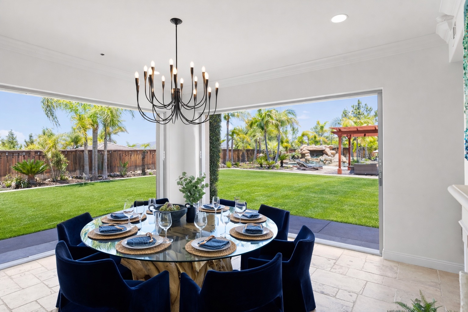 Backyard entertaining area