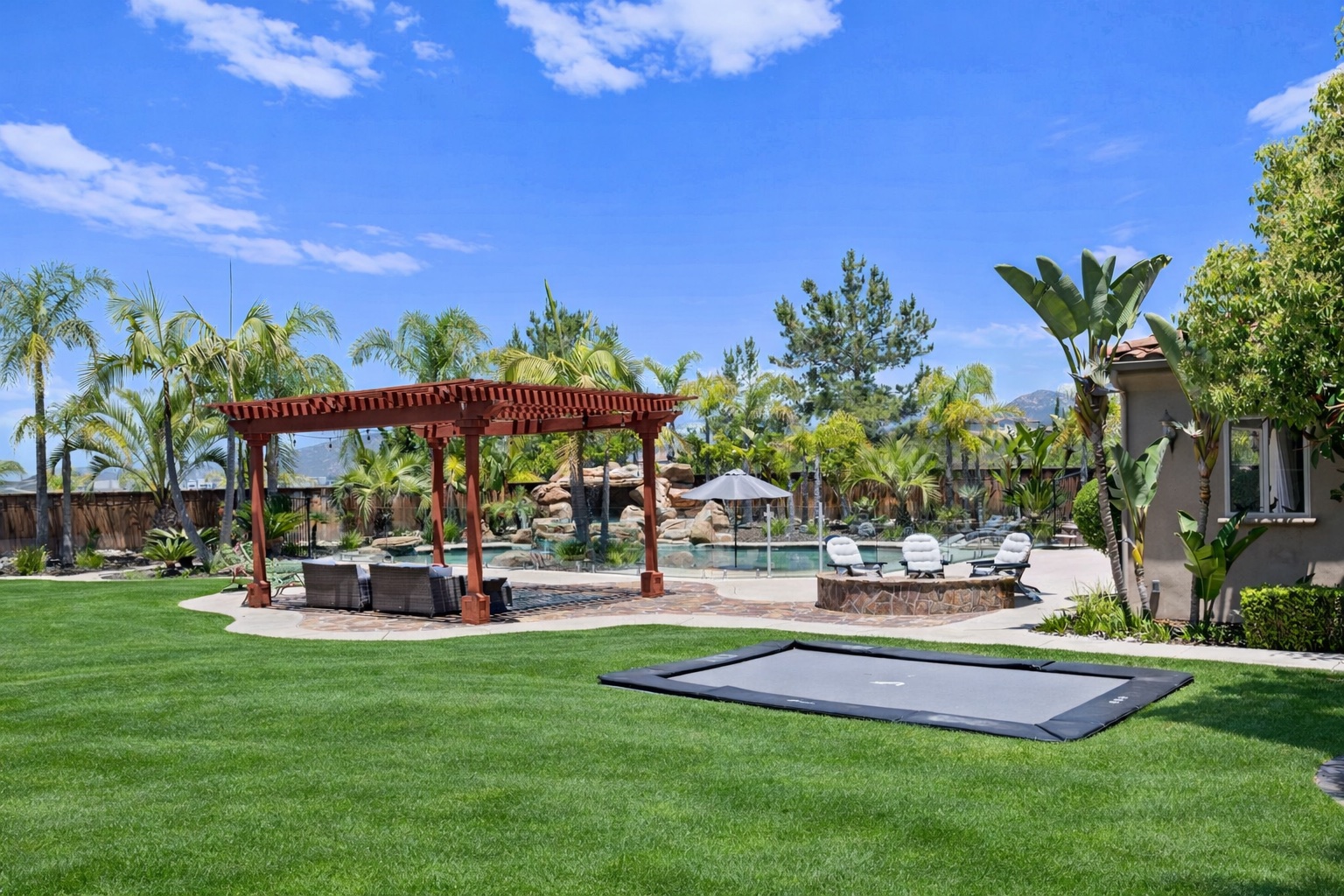 Backyard entertaining area